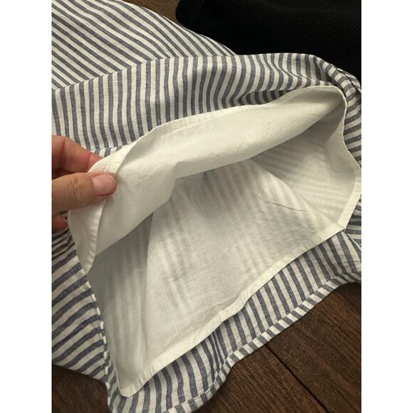 Talbots Candy Stripe Linen Blue White  Midi Skirt Size XL - Picture 8 of 8